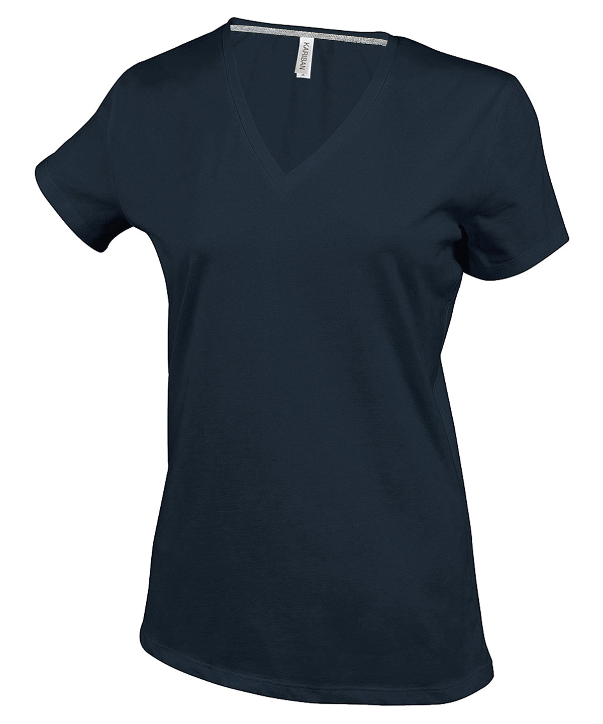 Ladies' short-sleeved V-neck T-shirt KB381