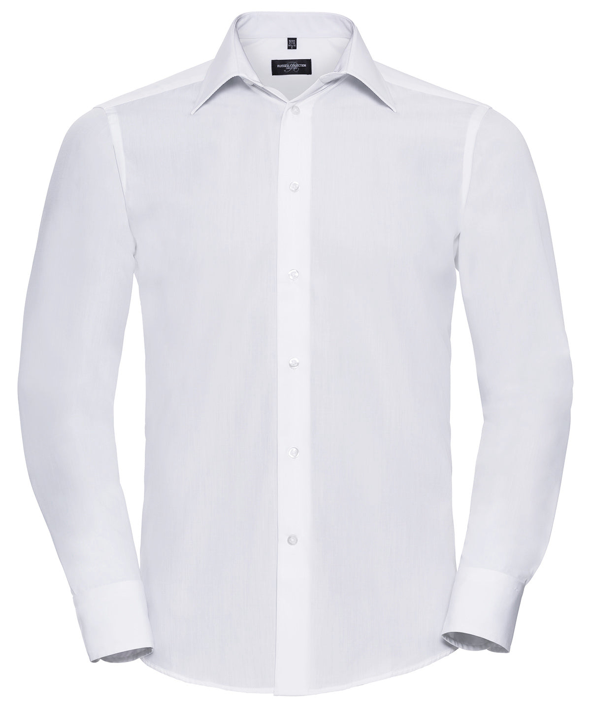 Long sleeve polycotton easycare fitted poplin shirt