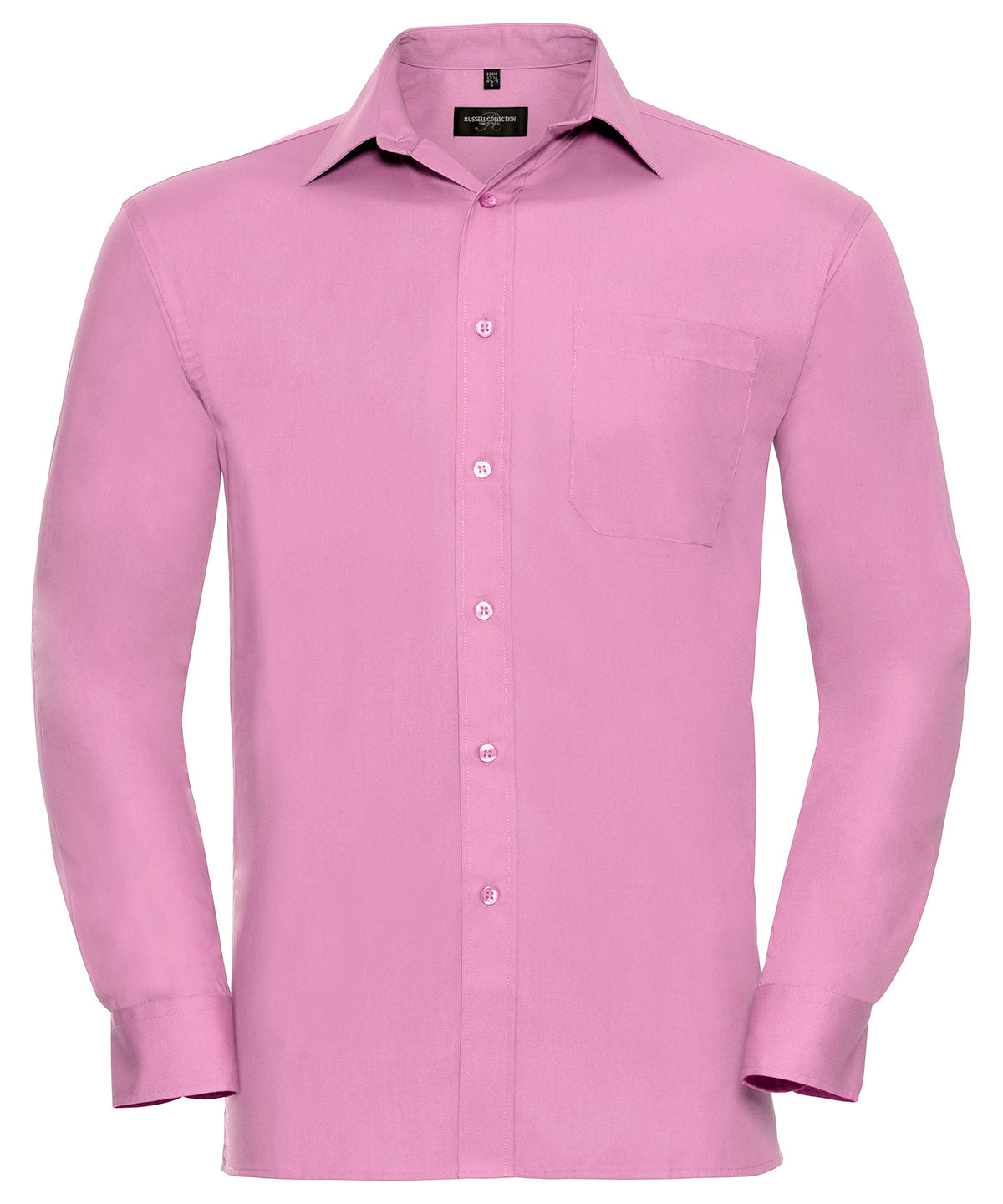 Long sleeve pure cotton easycare poplin shirt