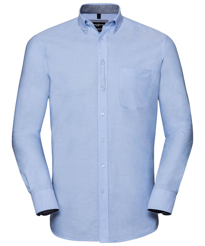 Long sleeve tailored washed Oxford shirt