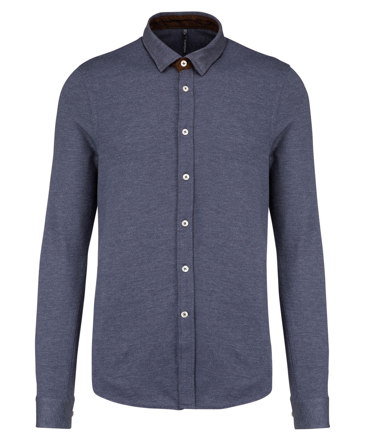 Long-sleeved jacquard knit shirt