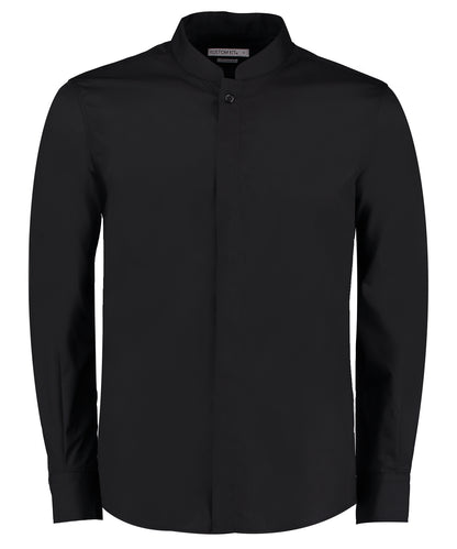 Mandarin collar shirt long-sleeved