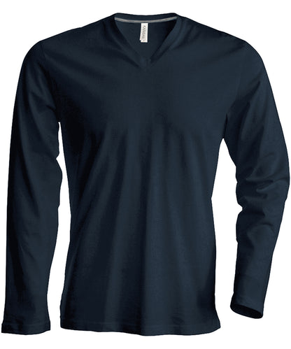 Men's long-sleeved V-neck T-shirt