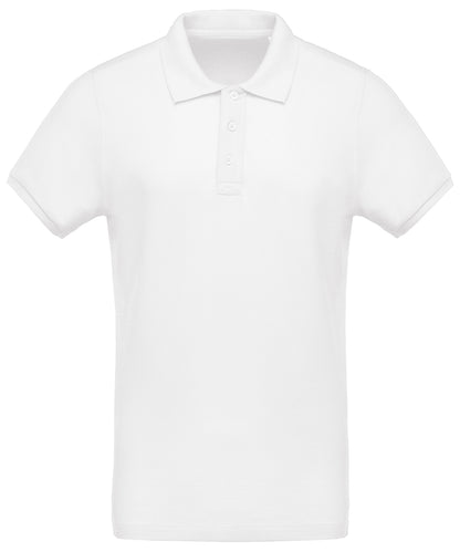 Men's organic piqué short-sleeved polo shirt