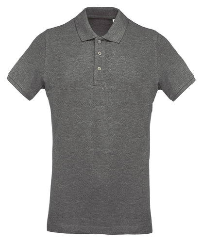 Men's organic piqué short-sleeved polo shirt