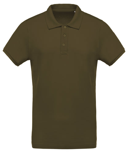 Men's organic piqué short-sleeved polo shirt