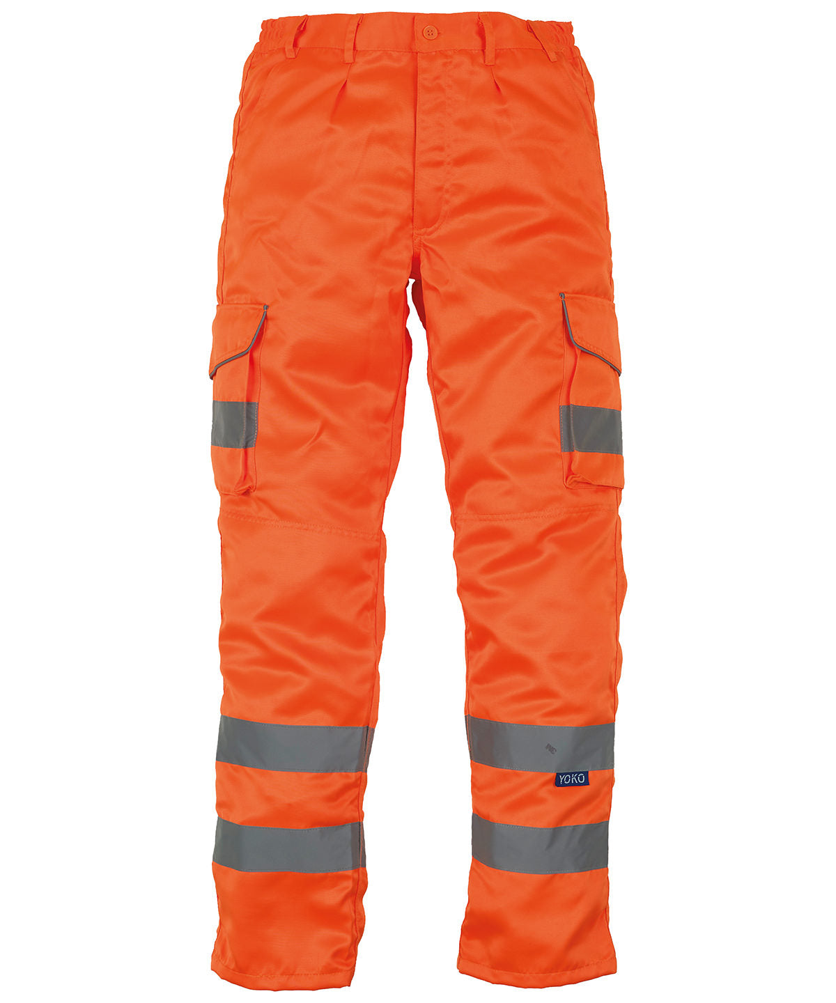 Hi-vis polycotton cargo trousers with kneepad pockets