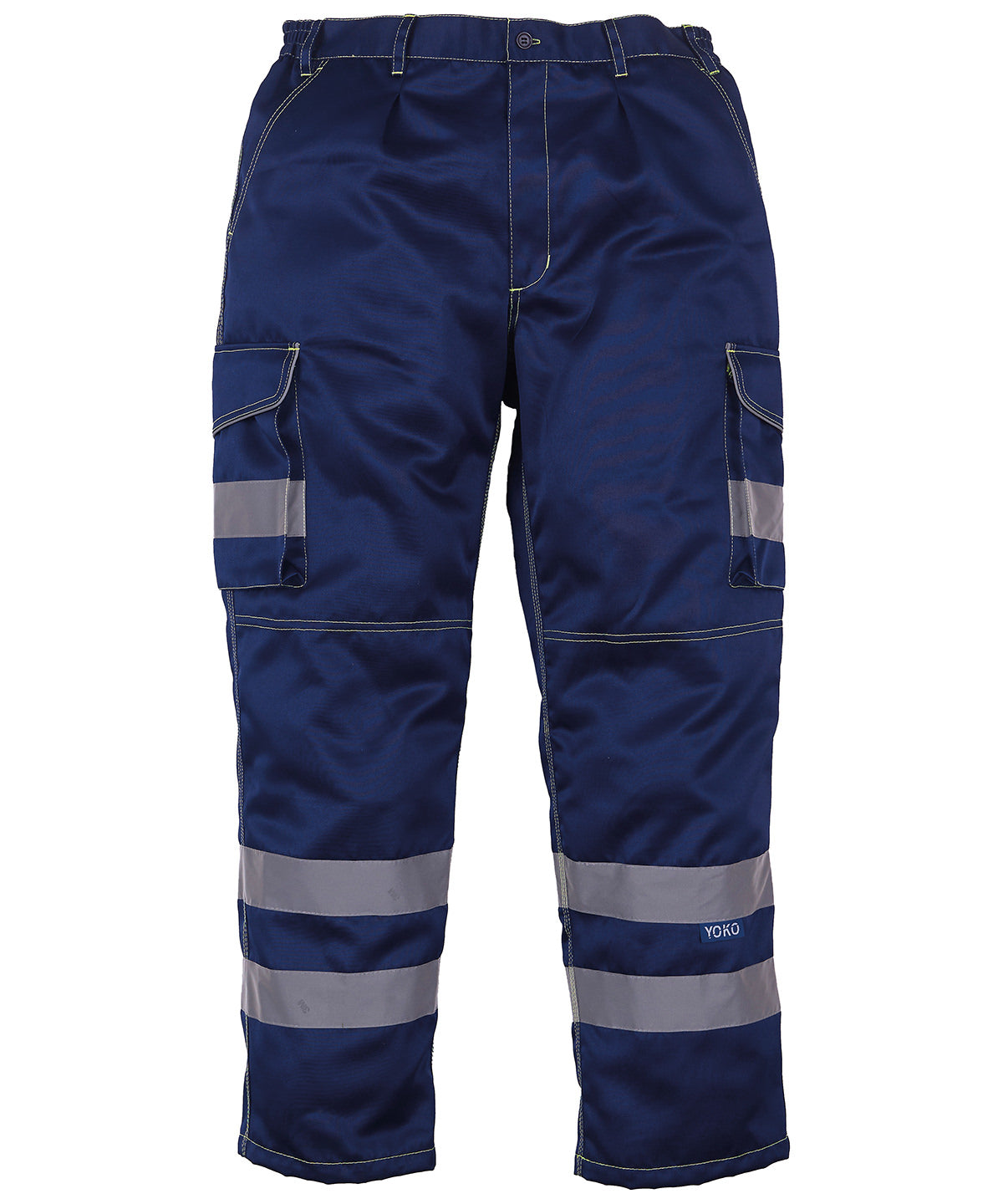 Hi-vis polycotton cargo trousers with kneepad pockets