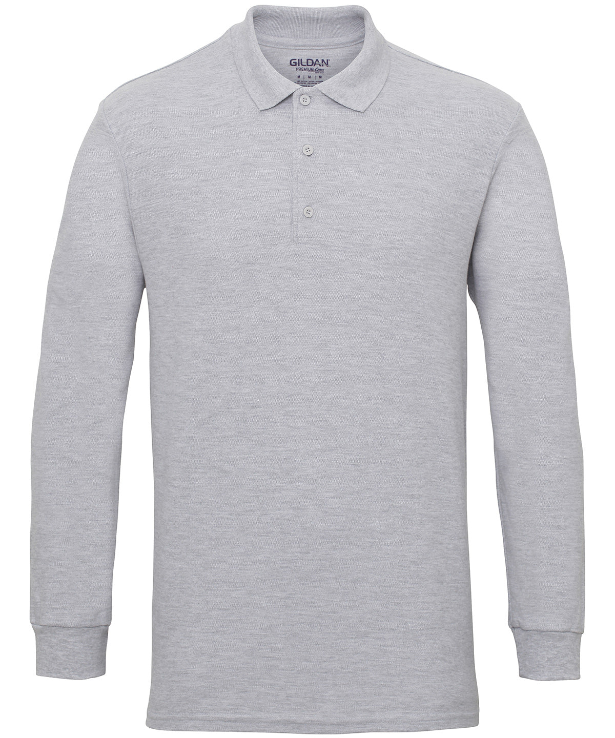 Premium Cotton® long sleeve double piqué polo