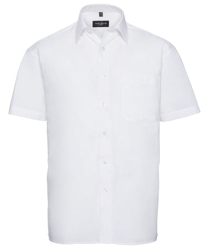 Short sleeve pure cotton easycare poplin shirt