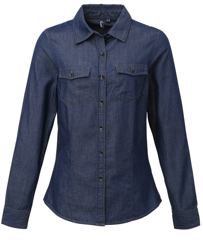 Women's jeans stitch denim shirt