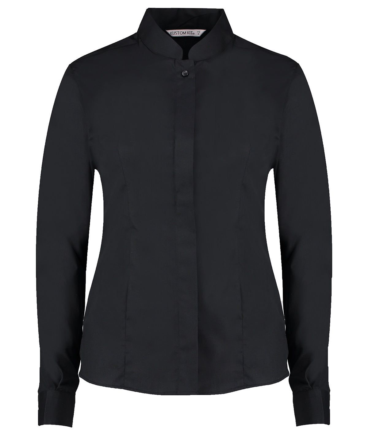 Women's mandarin collar shirt long-sleeved (tailored fit)