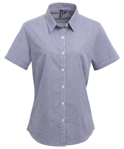 Women's Microcheck (Gingham) short sleeve cotton shirt