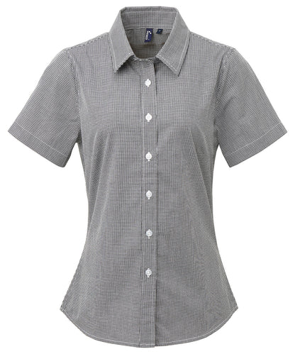 Women's Microcheck (Gingham) short sleeve cotton shirt