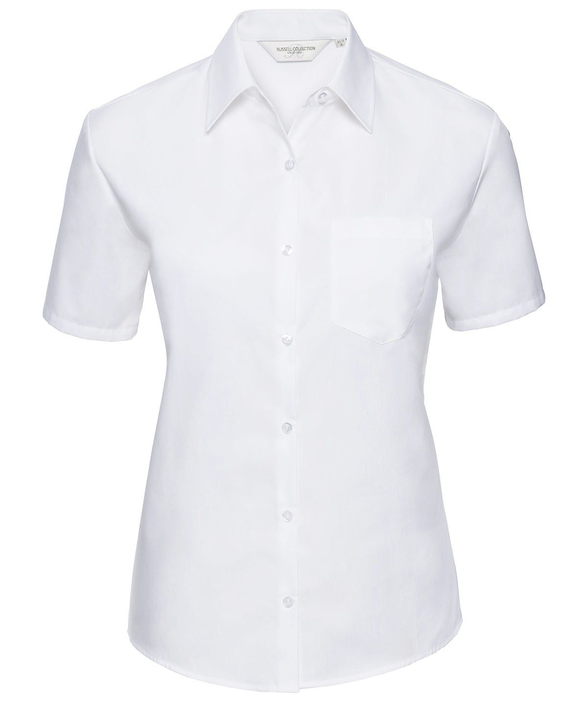 Women's short sleeve pure cotton easycare poplin shirt