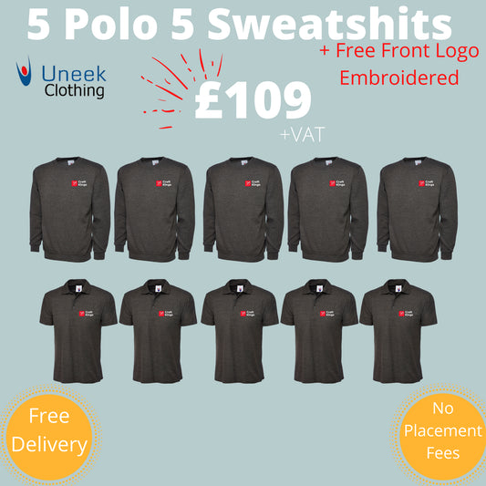 5 Sweatshirts 5 Polo Bundle