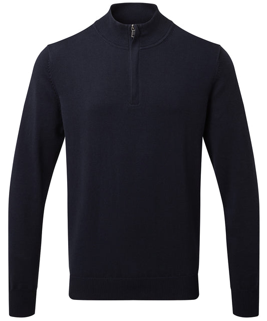 Men's cotton blend ¼ zip sweater AQ048