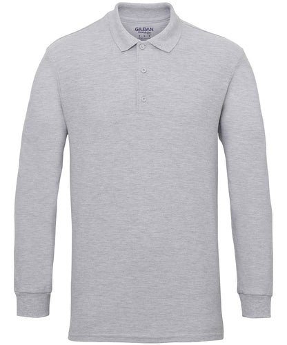 Premium Cotton® long sleeve double piqué polo