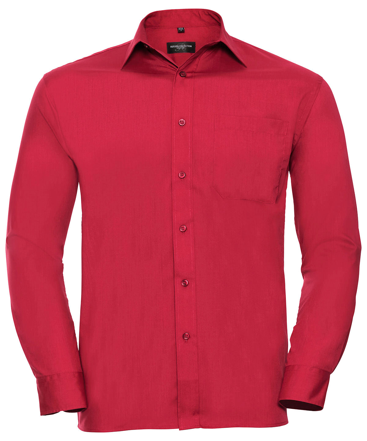 Long sleeve polycotton easycare poplin shirt