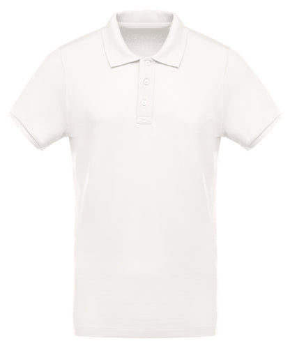 Men's organic piqué short-sleeved polo shirt