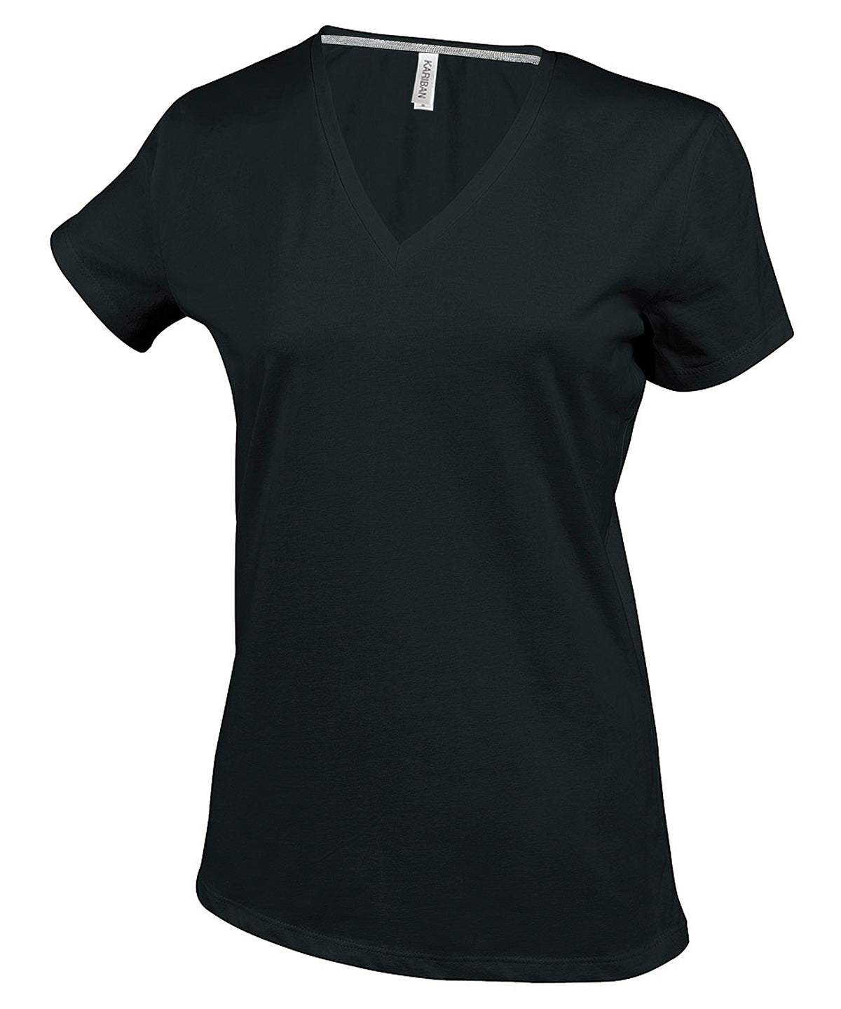 Ladies' short-sleeved V-neck T-shirt KB381