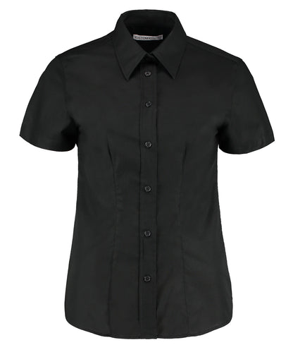 Women's workplace Oxford blouse short-sleeved (tailored fit) KK360