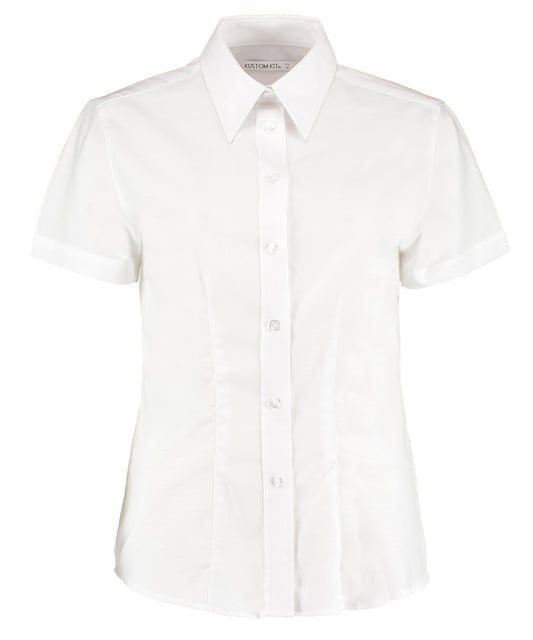 Women's workplace Oxford blouse short-sleeved (tailored fit) KK360