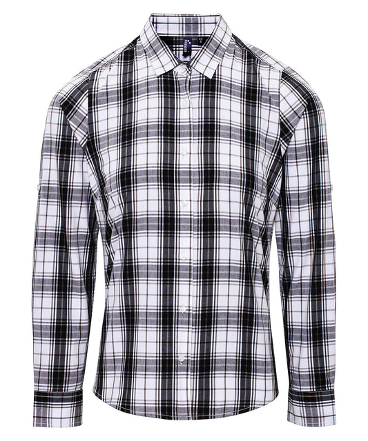 Women's Ginmill check cotton long sleeve shirt