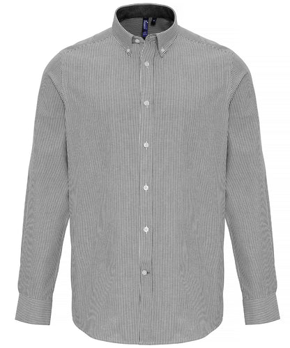 Cotton-rich Oxford stripes shirt