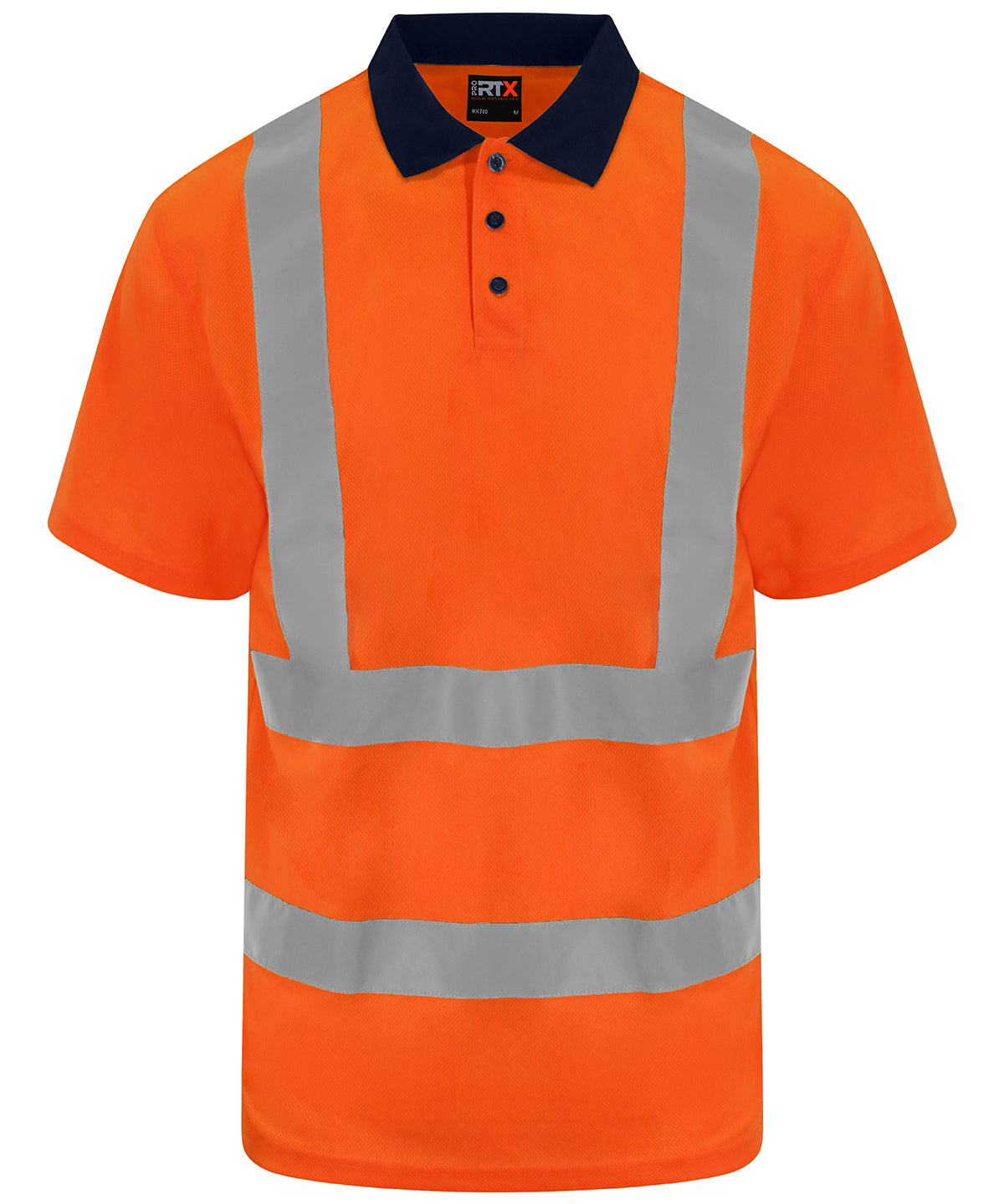High visibility polo - HV Orange/Navy