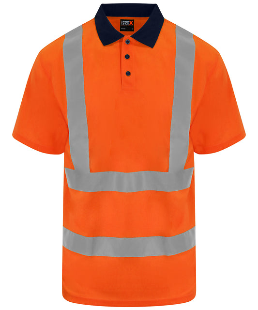 High visibility polo - HV Orange/Navy