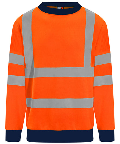 High visibility sweatshirt - HV Orange/Navy
