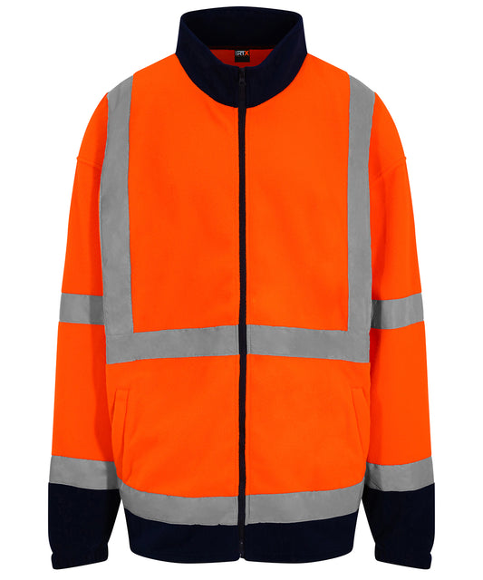 High visibility full-zip fleece - HV Orange/Navy