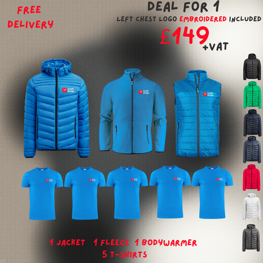 Blue embroidered workwear jacket
