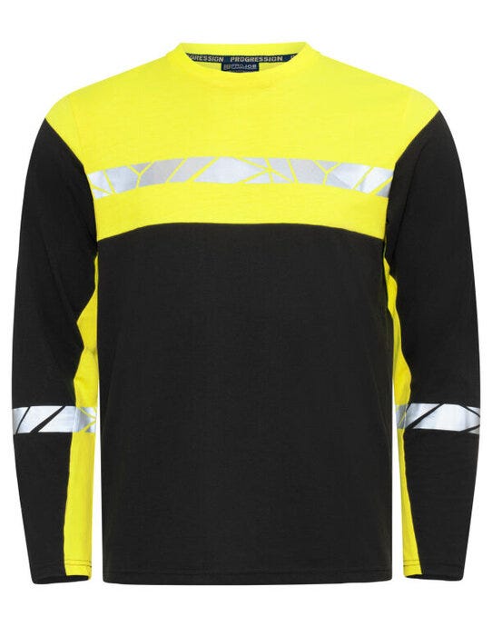 Pro-Job ProJob Progression 7002 LS T-Shirt - Black/Yellow