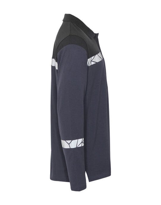 Pro-Job ProJob Progression 7004 LS Pique Polo - Navy/Black