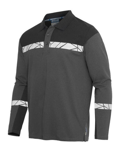 Pro-Job ProJob Progression 7004 LS Pique Polo - Grey/Black