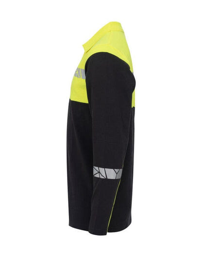 Pro-Job ProJob Progression 7004 LS Pique Polo - Black/Yellow