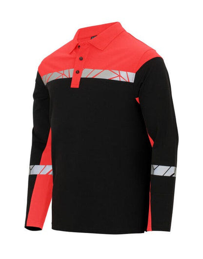 Pro-Job ProJob Progression 7004 LS Pique Polo - Black/Red