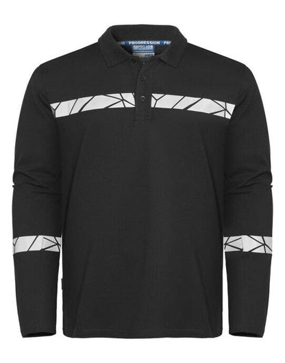 Pro-Job ProJob Progression 7004 LS Pique Polo - Black/Black