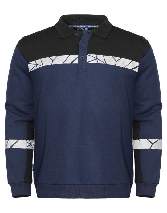 Pro-Job ProJob Progression 7100 LS Polo Sweat - Navy/Black