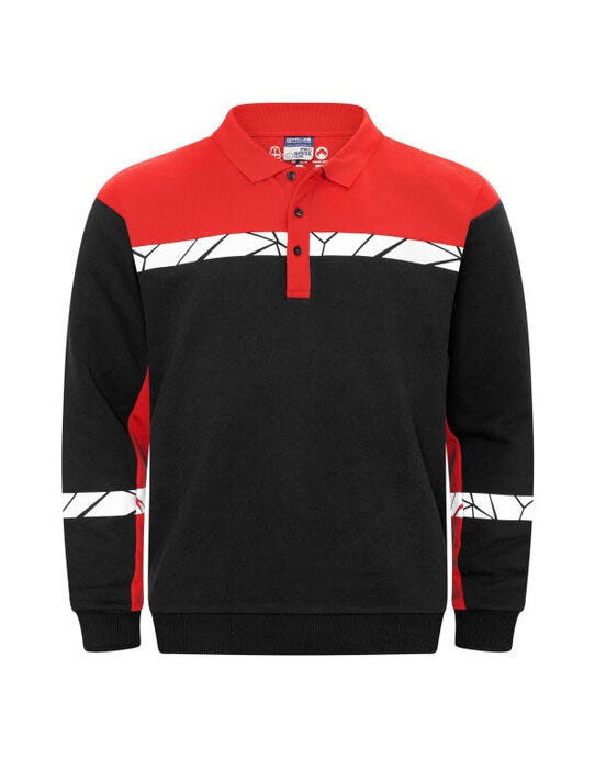 Pro-Job ProJob Progression 7100 LS Polo Sweat - Black/Red