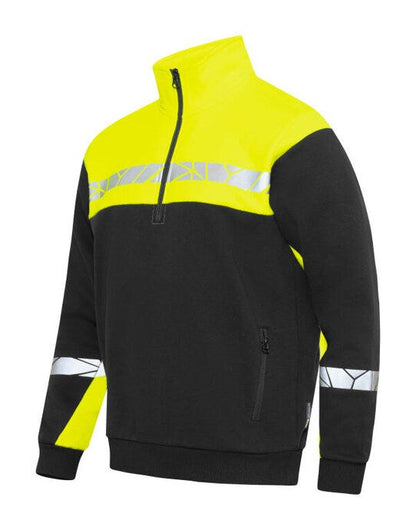 Pro-Job ProJob Progression 7102 Half Zip Sweat - Black/Yellow