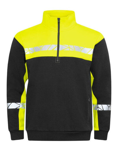 Pro-Job ProJob Progression 7102 Half Zip Sweat - Black/Yellow