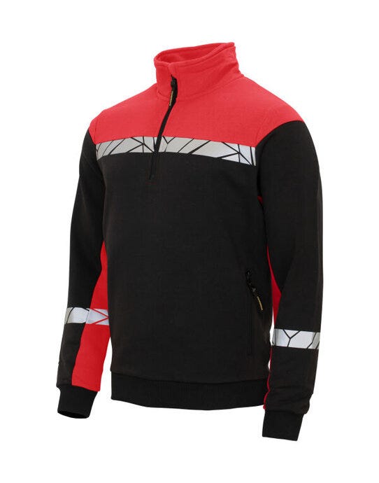 Pro-Job ProJob Progression 7102 Half Zip Sweat - Black/Red