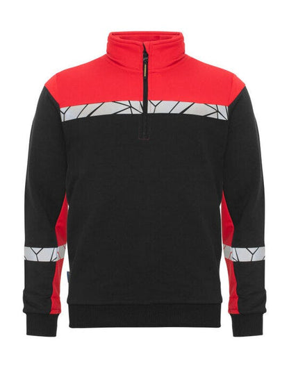 Pro-Job ProJob Progression 7102 Half Zip Sweat - Black/Red