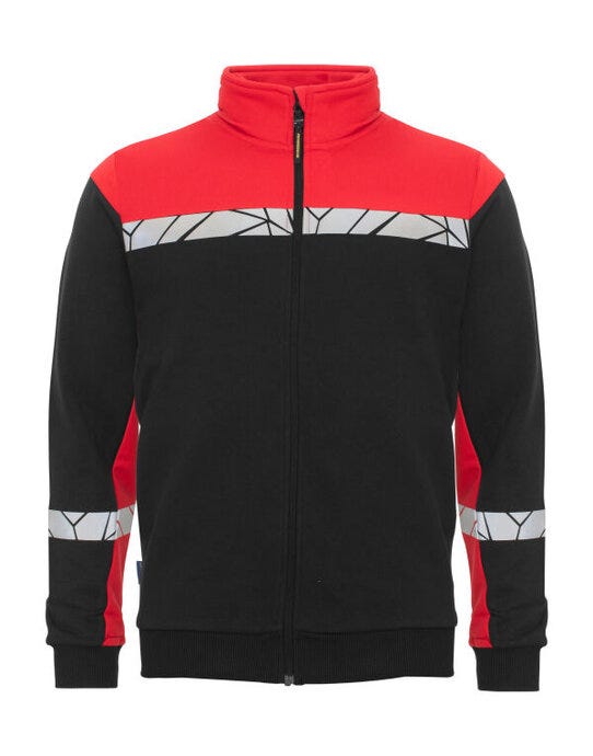 Pro-Job ProJob Progression 7103 Full Zip Sweat - Black/Red