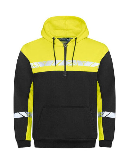 Pro-Job ProJob Progression 7104 Half Zip Hoodie - Black/Yellow