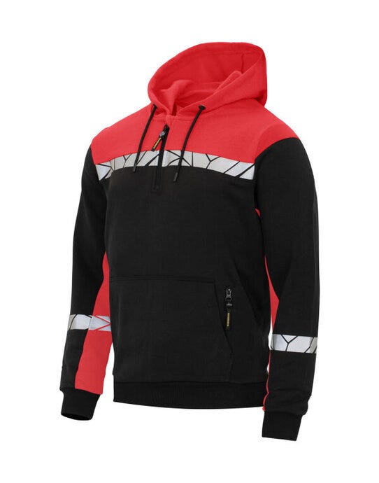 Pro-Job ProJob Progression 7104 Half Zip Hoodie - Black/Red