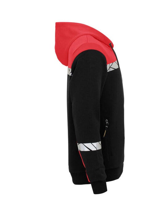 Pro-Job ProJob Progression 7104 Half Zip Hoodie - Black/Red